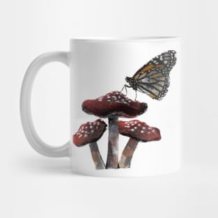 Monarch Butterfly & Mushrooms | Cottagecore | Dark Academia Gift Mug